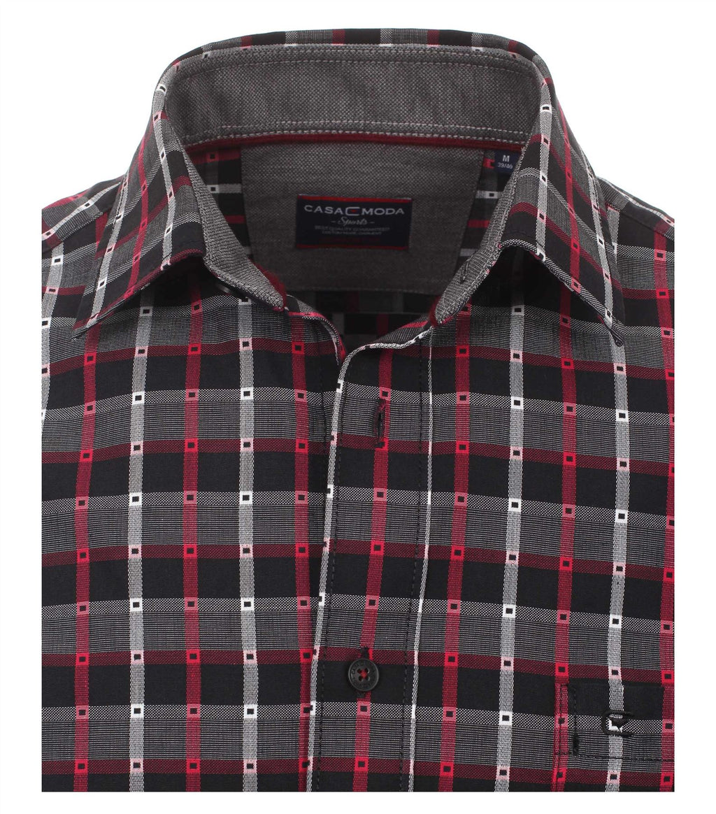 Casa Moda Premium Cotton Kent Collar LS Anthracite Check Shirt, Size XXL to 5XL