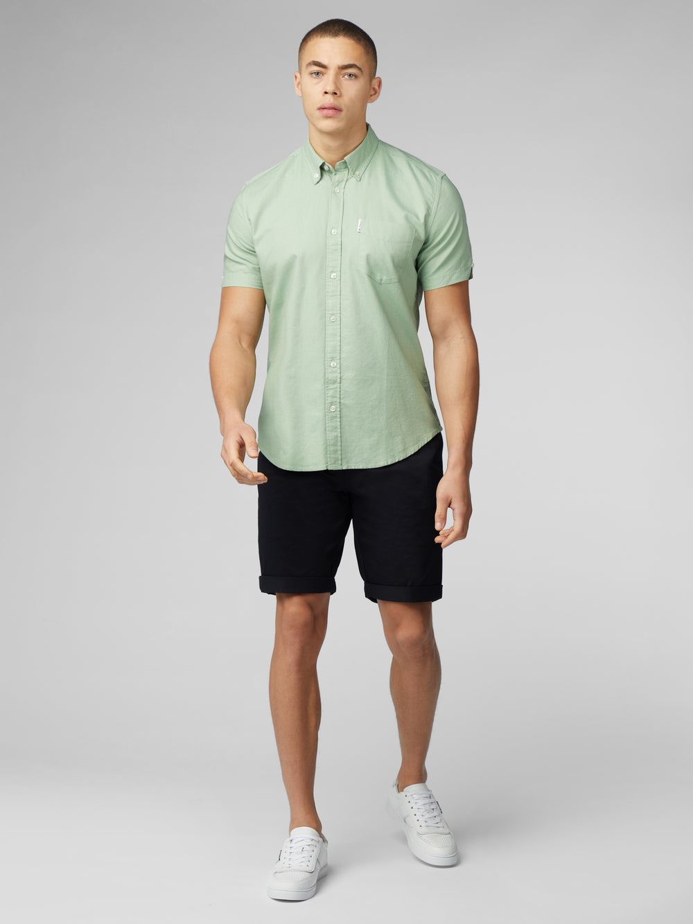 Ben Sherman Signature Oxford Short Sleeve Shirt For Mens (0065095) in Grass Green, 2XL-5XL