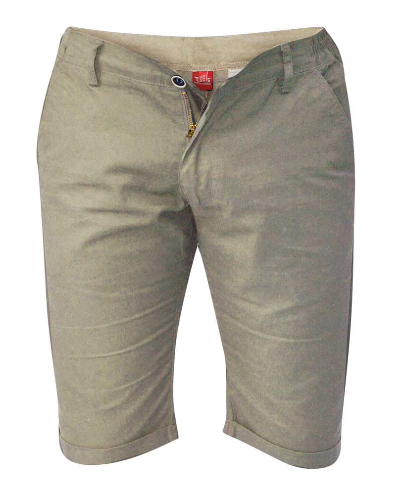 D555 Chino Short With Side Elasticated Waist (Panama) in Khaki & Navy