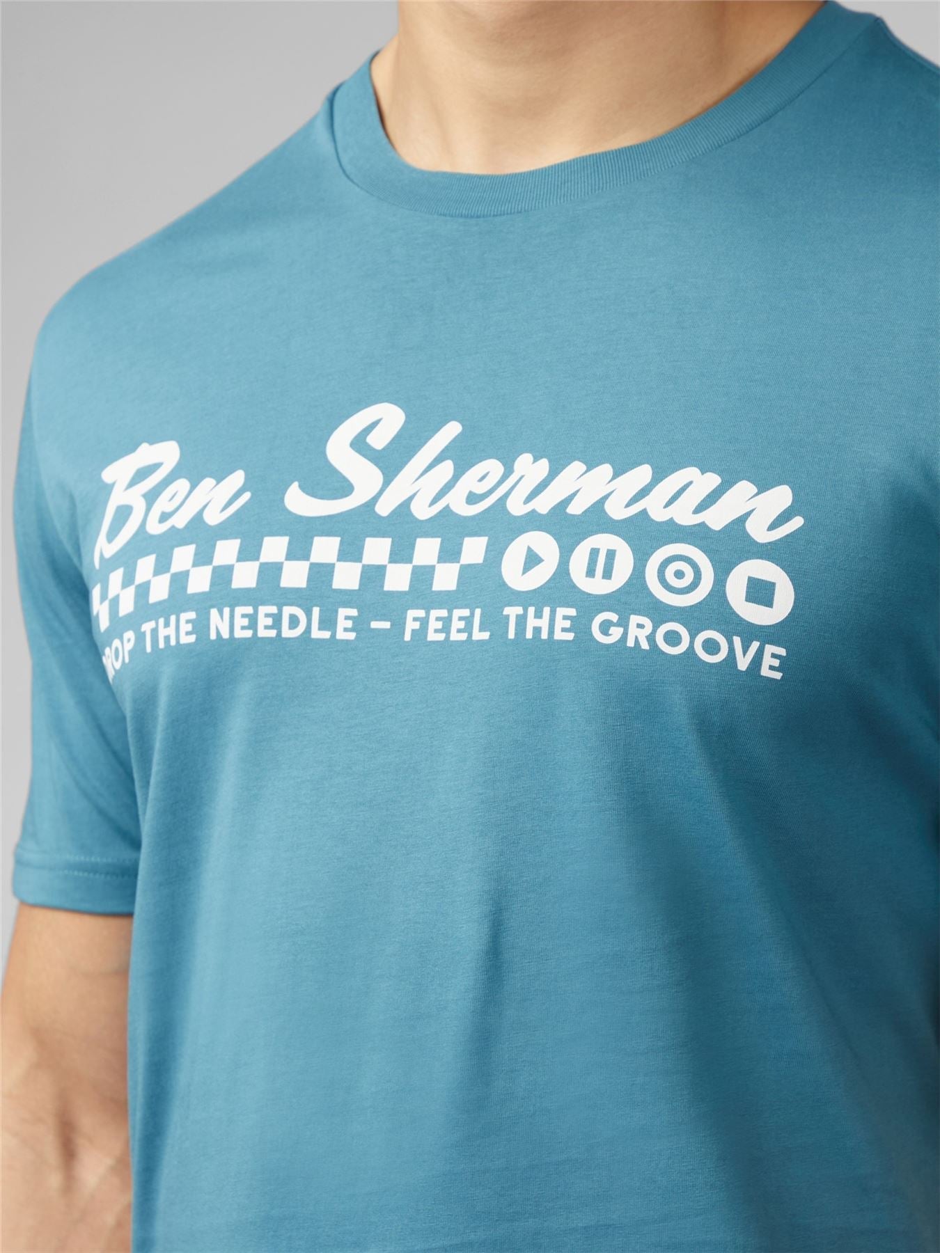 Ben Sherman Feel The Grove Short Sleeve T-Shirt for Mens (0076117) in Teal, 2XL-5XL