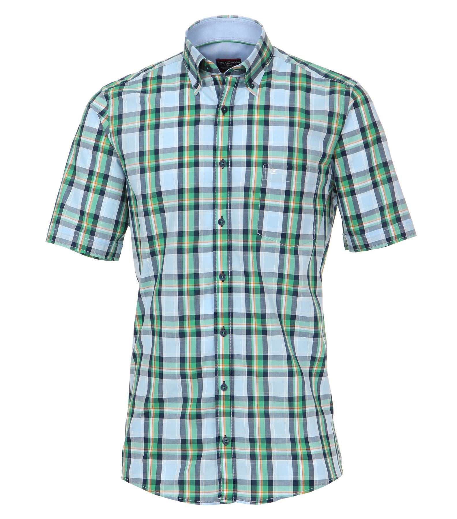 Casa Moda Premium Cotton Comfort Fit Short Sleeve Checked Shirt, Size XXL to 6XL