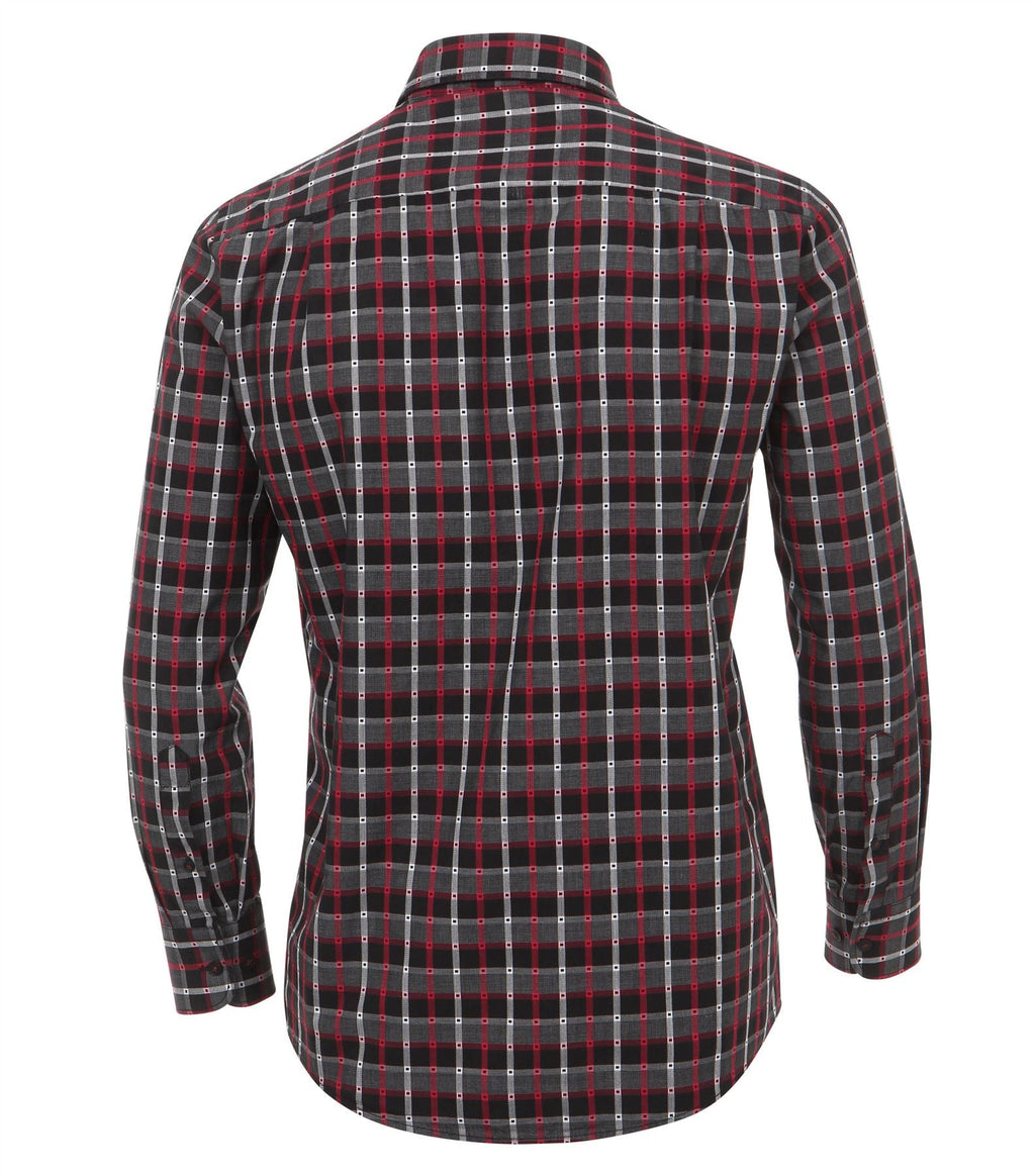 Casa Moda Premium Cotton Kent Collar LS Anthracite Check Shirt, Size XXL to 5XL