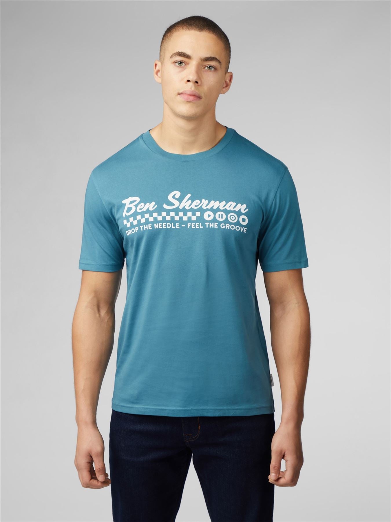 Ben Sherman Feel The Grove Short Sleeve T-Shirt for Mens (0076117) in Teal, 2XL-5XL