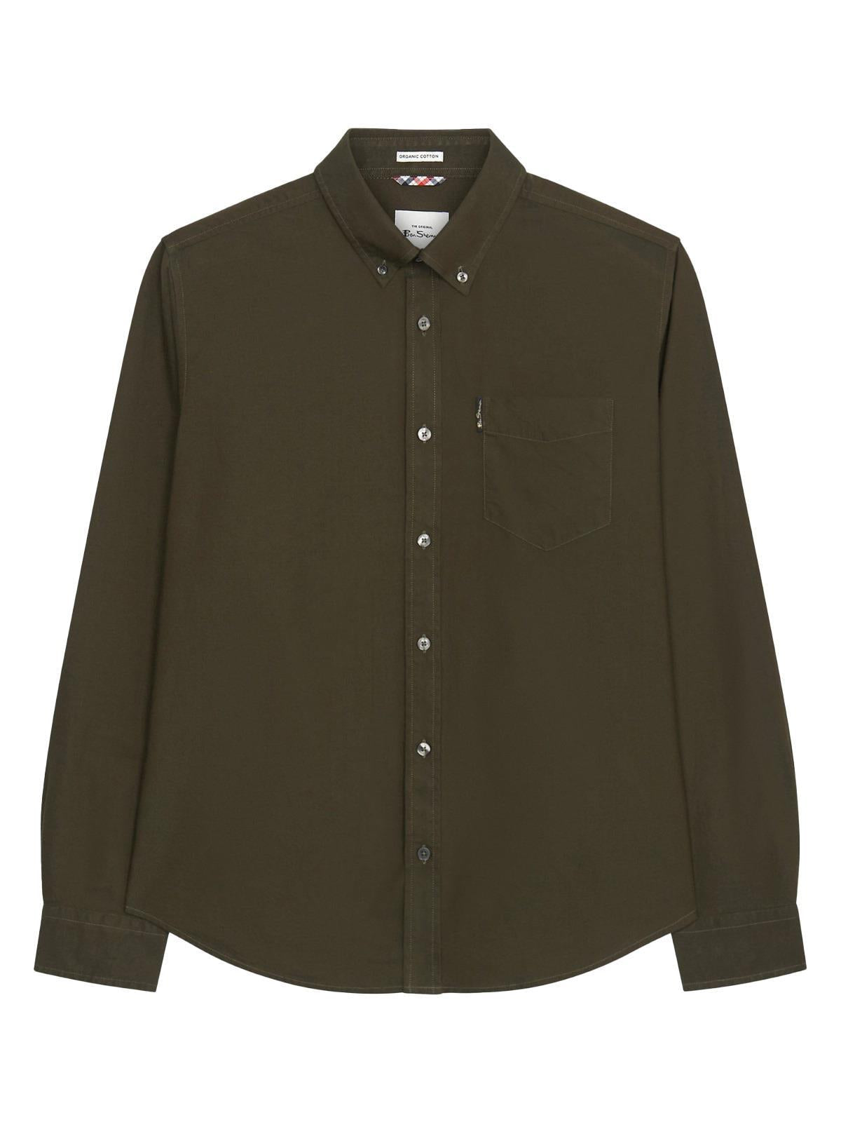 Ben Sherman Big Size Signatue Oxford Long Sleeve Shirt For Men in Camouflage, 2XL-5XL