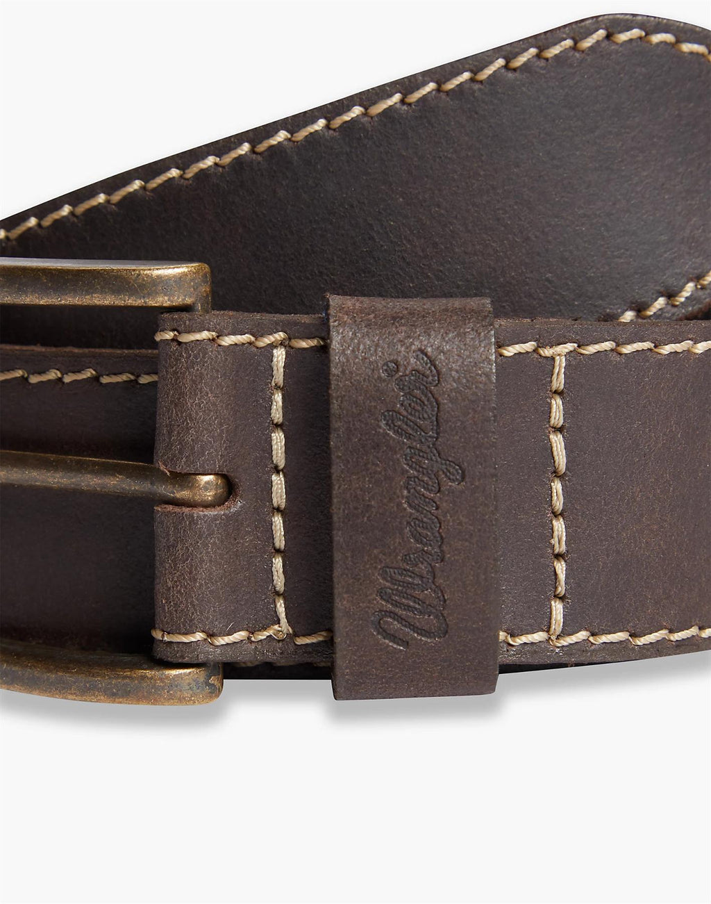Wrangler Men's Premium Leather Stitched Belt in Brown & Black Size 80" to 115"