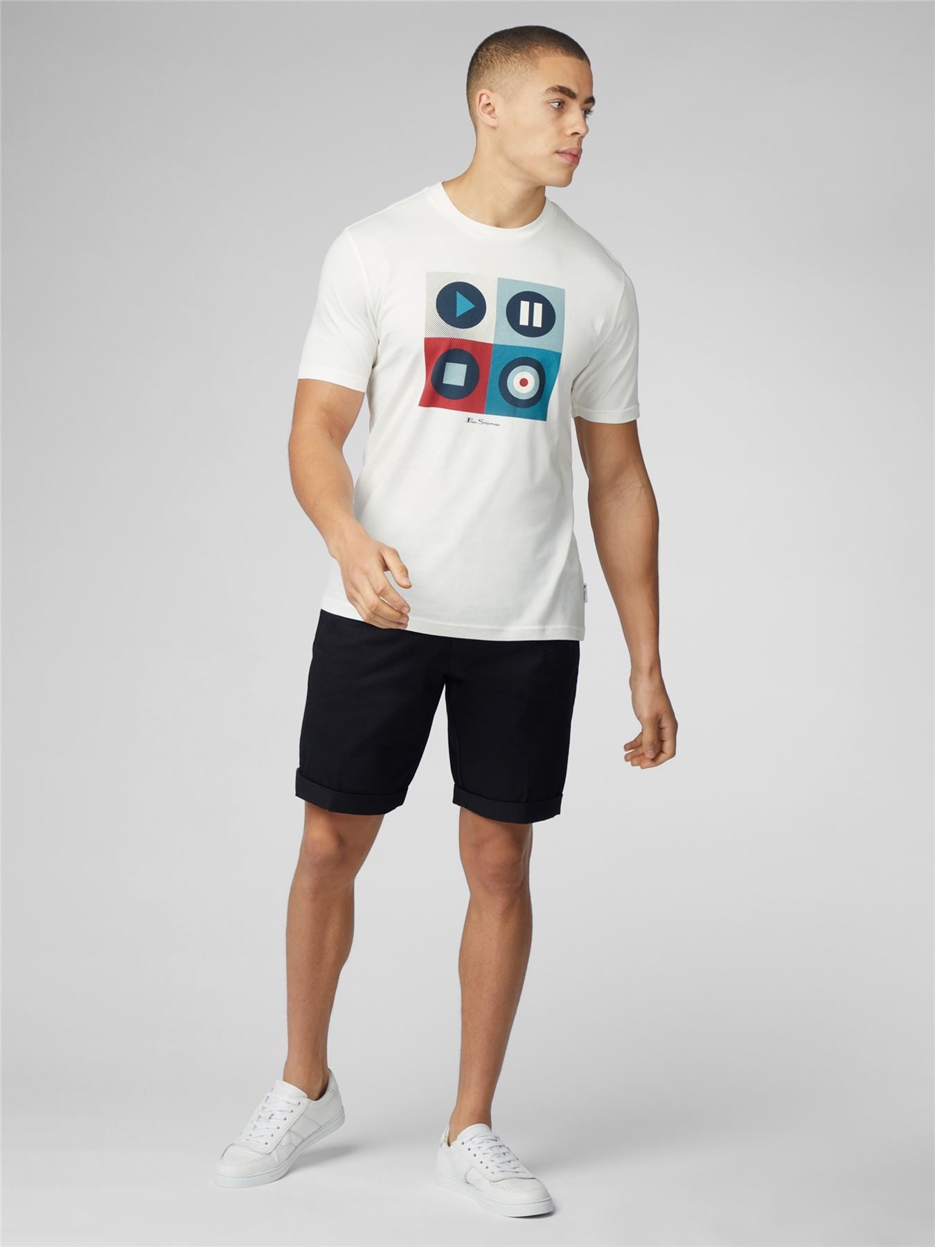 Ben Sherman Play Short Sleeve T-Shirt for Mens (0076135) in Snow White, 2XL-5XL
