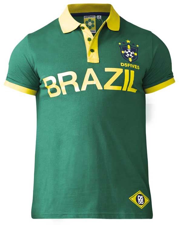 D555 Brazil Football Polo Shirt (Silva)