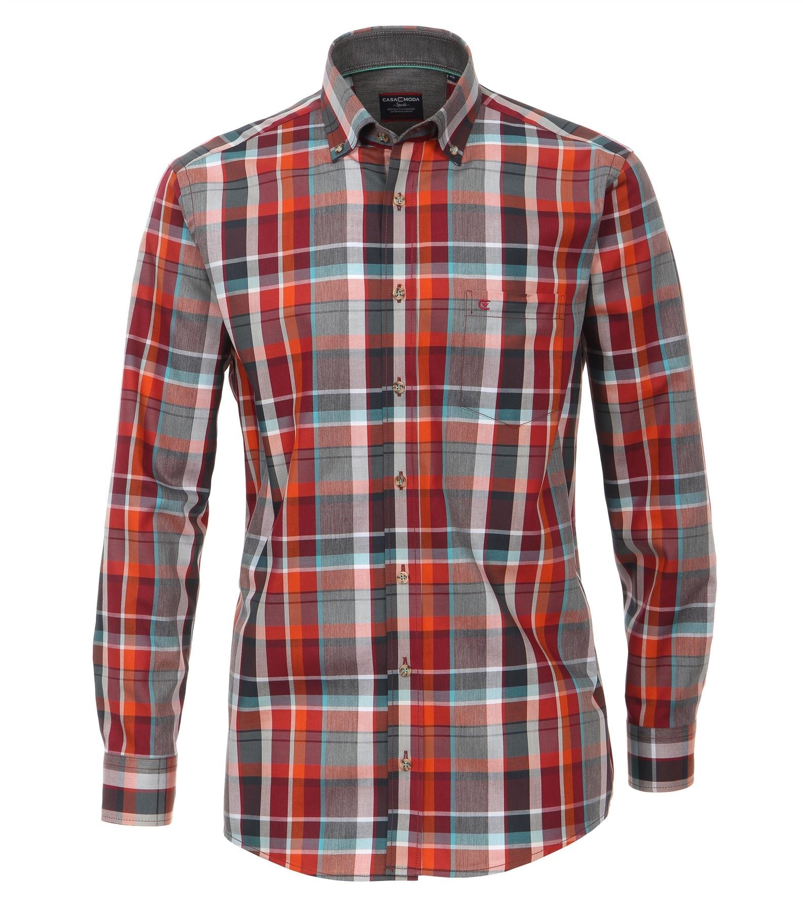 Casa Moda Premium Cotton Button Down Collar LS Check Shirt in size XXL to 5XL