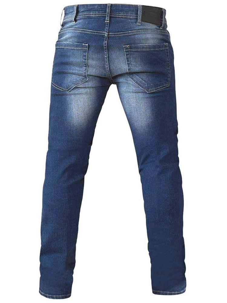 AMBROSE-KS-D555 Tapered Fit Stretch Jeans in Dark Blue