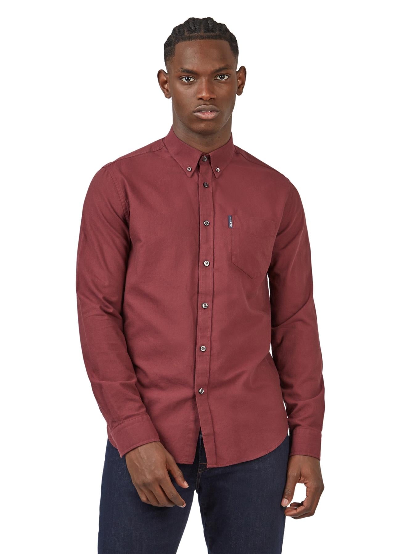 Ben Sherman Men's  Long Sleeve Organic Cotton Oxford Shirt 2XL to 5XL, 4 Colours