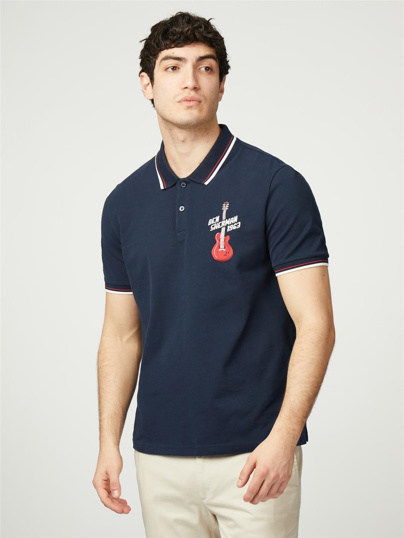 Ben Sherman Big Size Men Signature Embroidery Polo Shirt (77644) in Dark Navy Size 2XL - 5XL