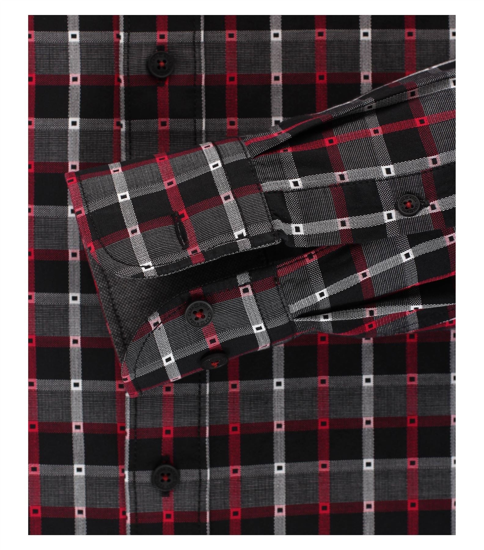 Casa Moda Premium Cotton Kent Collar LS Anthracite Check Shirt, Size XXL to 5XL