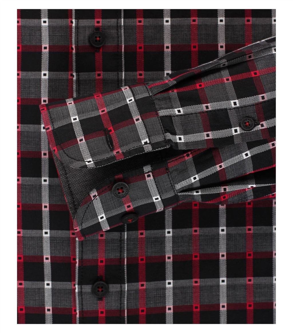 Casa Moda Premium Cotton Kent Collar LS Anthracite Check Shirt, Size XXL to 5XL