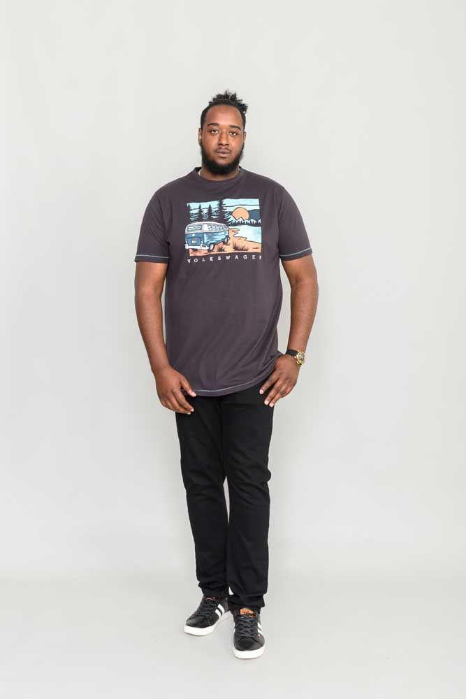 D555 Men's "Official VW Camper Van Printed T-Shirt Black 2XL to 6XL