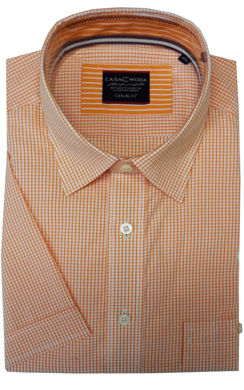 CASA MODA COTTON GINGHAM CHECK SHIRT WITH LAYERED COLLAR,SIZE XL-7XL, 3 OPTIONS