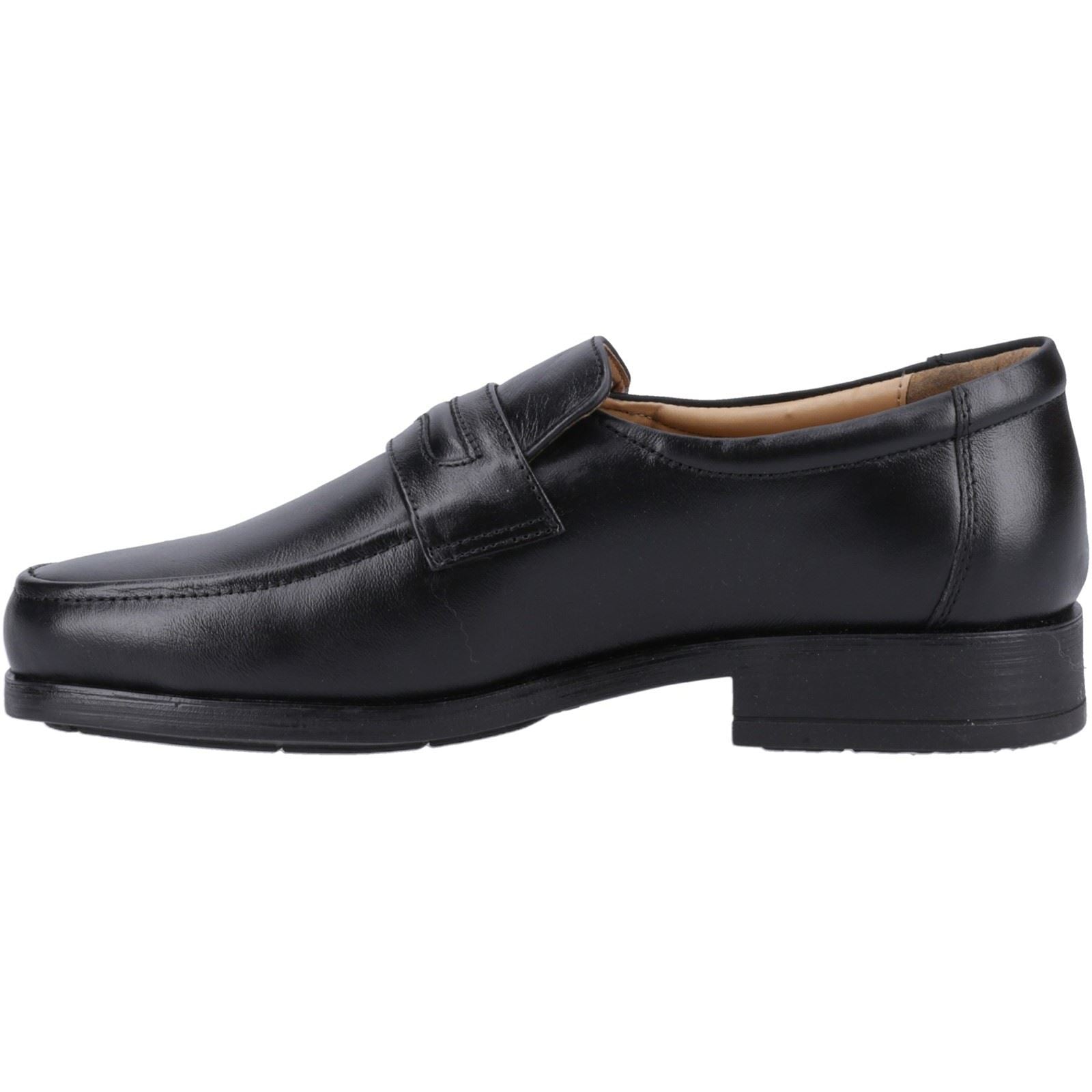 Amblers Mens Classic Shoes - Manchester Leather Loafer in Black, 6-12