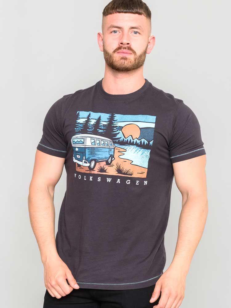 D555 Men's "Official VW Camper Van Printed T-Shirt Black 2XL to 6XL