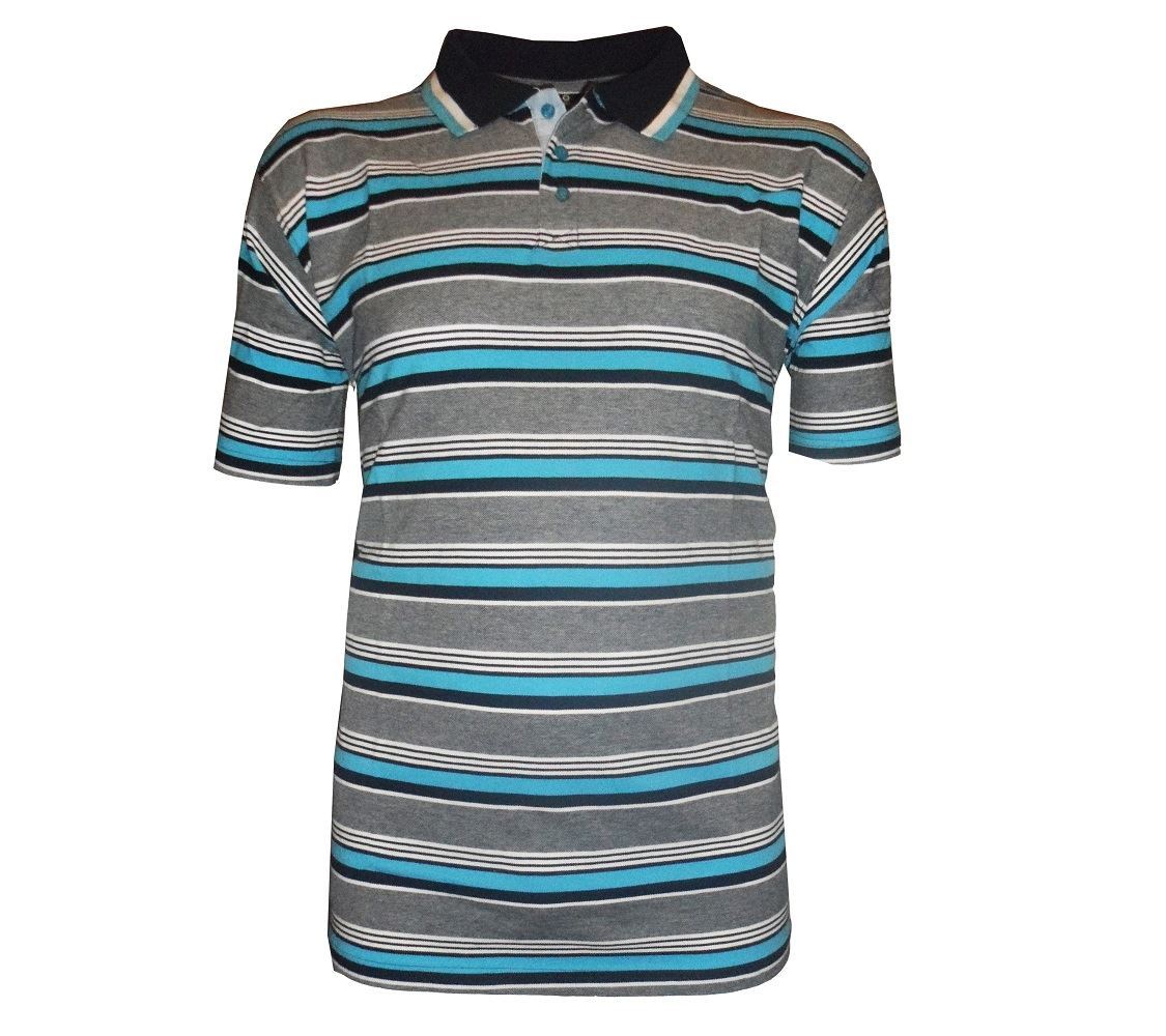 Cotton Valley Pure Cotton Engineered Striped Polo Shirt (04996) in Size 2XL to 6XL, 2 Color Options