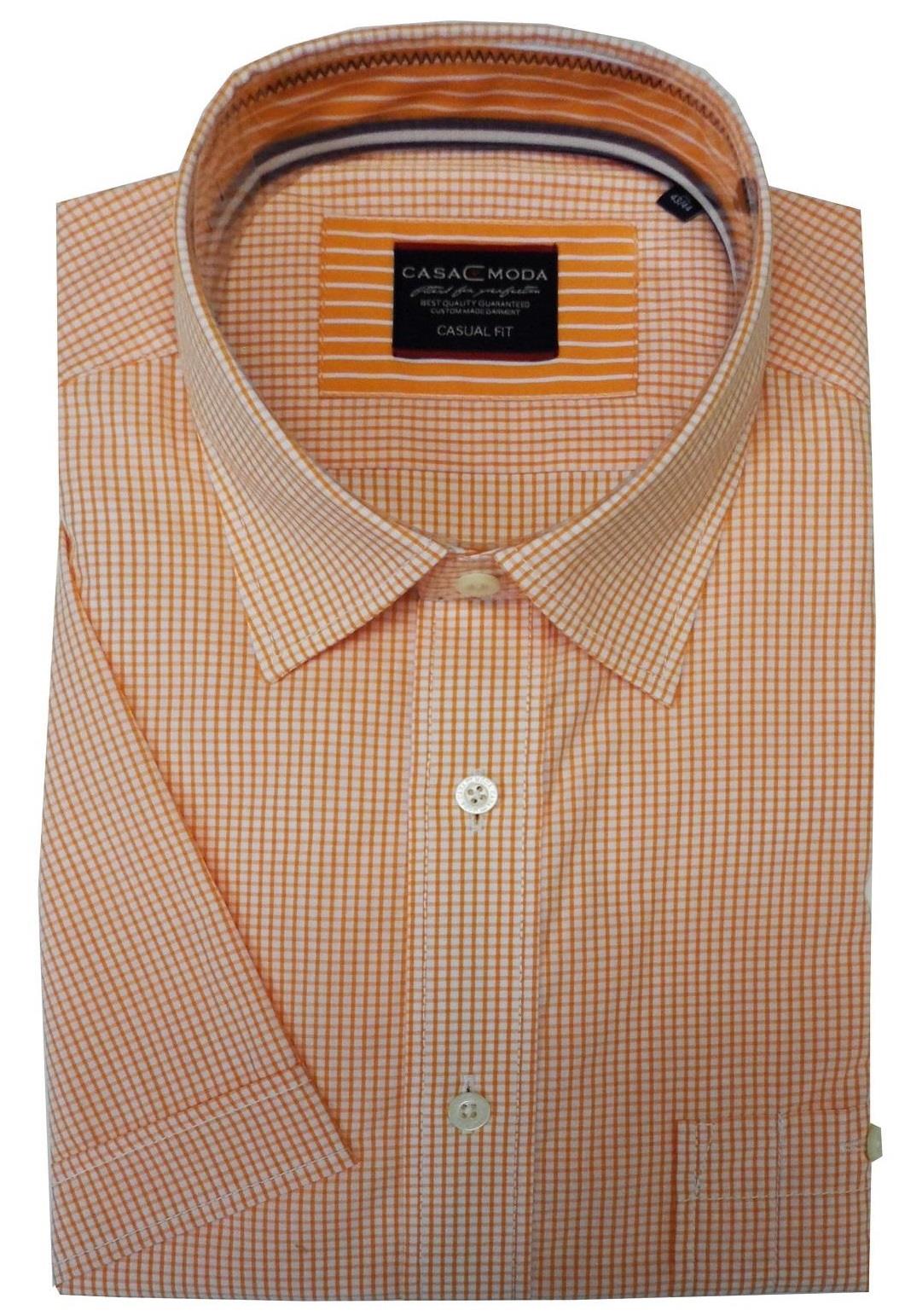 CASA MODA COTTON GINGHAM CHECK SHIRT WITH LAYERED COLLAR,SIZE XL-7XL, 3 OPTIONS