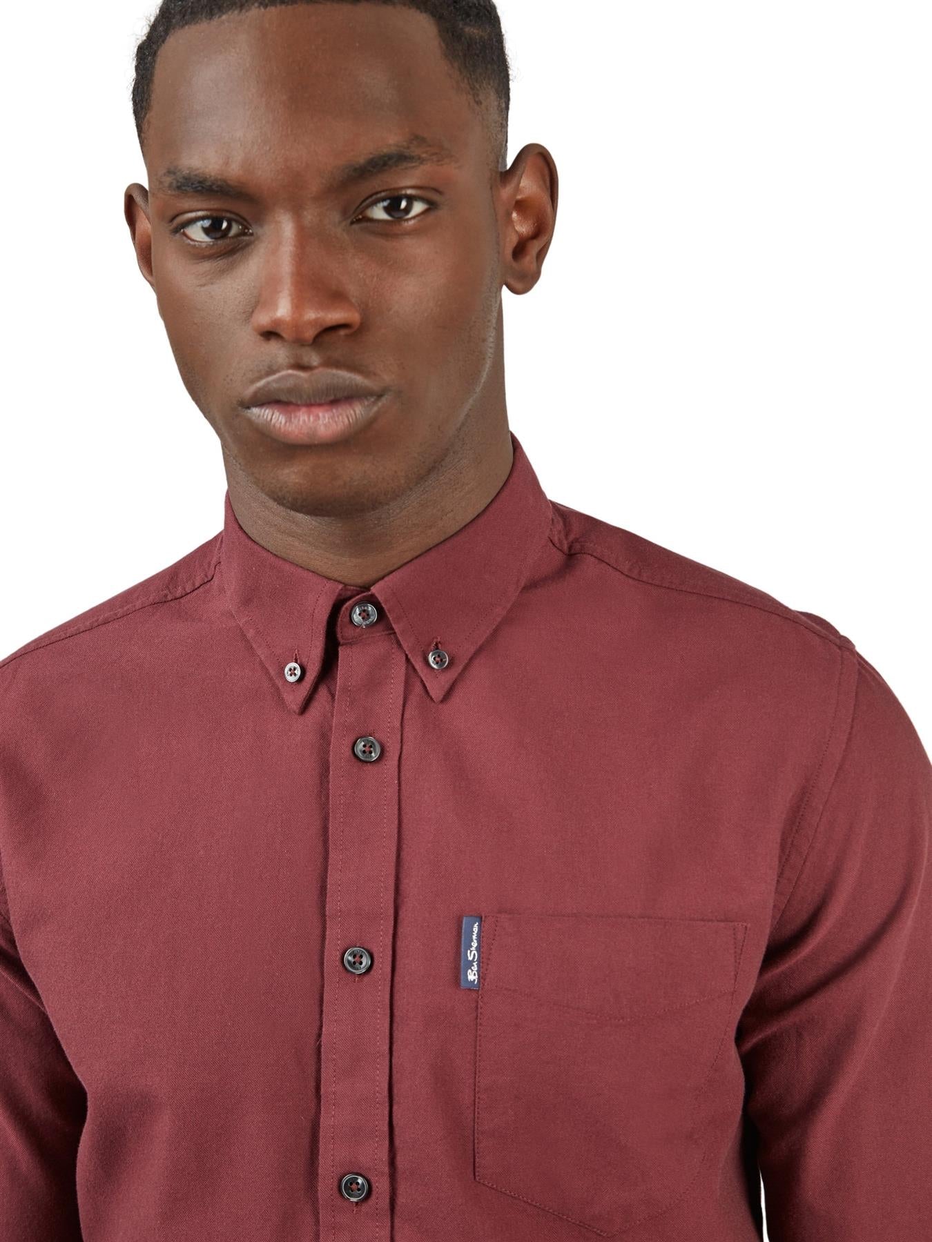 Ben Sherman Men's  Long Sleeve Organic Cotton Oxford Shirt 2XL to 5XL, 4 Colours
