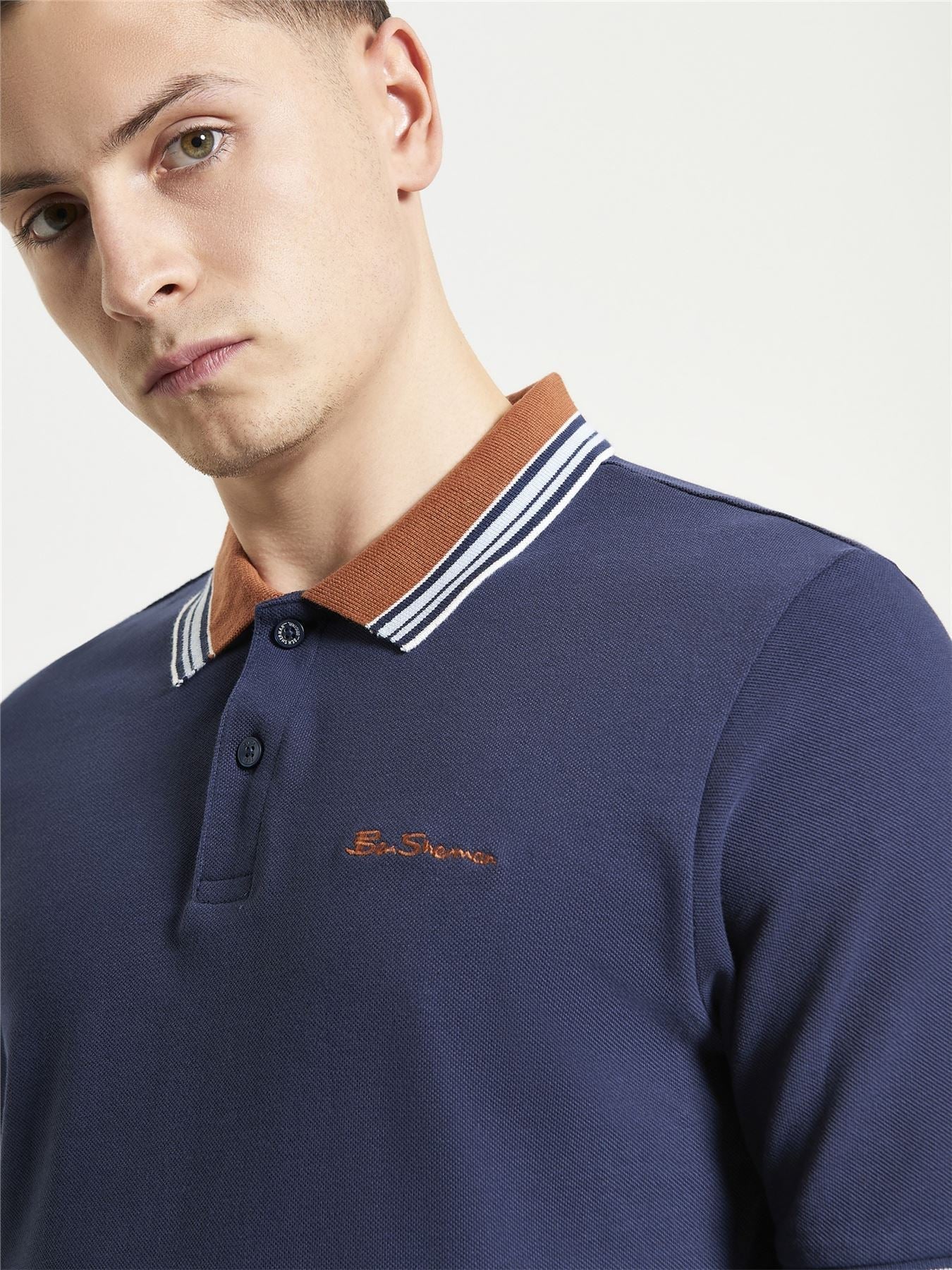 Ben Sherman House Collar Polo Shirt For Men in Dark Navy, 2XL-5XL