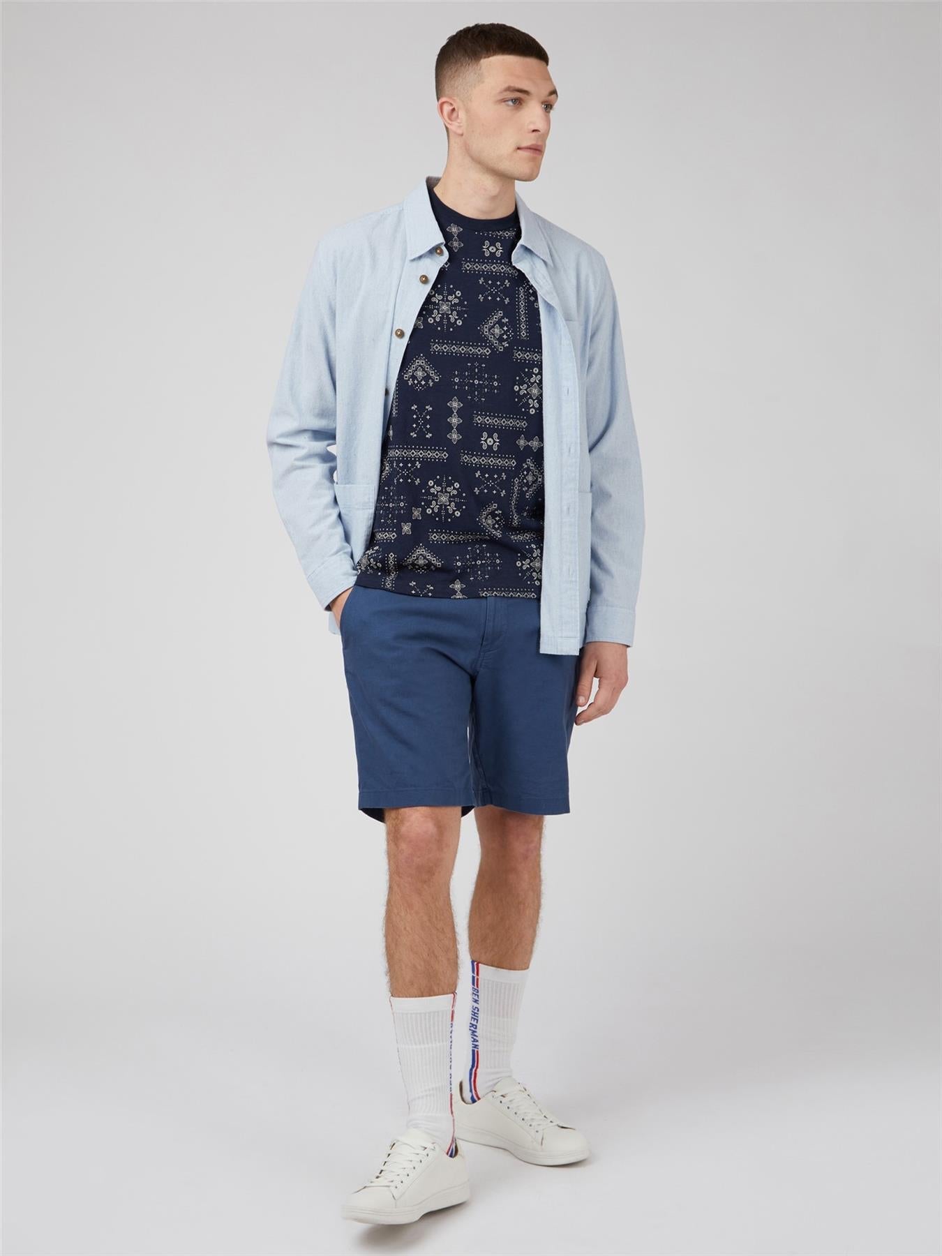 Ben Sherman (0070765IL) Men's Geo Print T-Shirt in Navy 2XL to 5XL