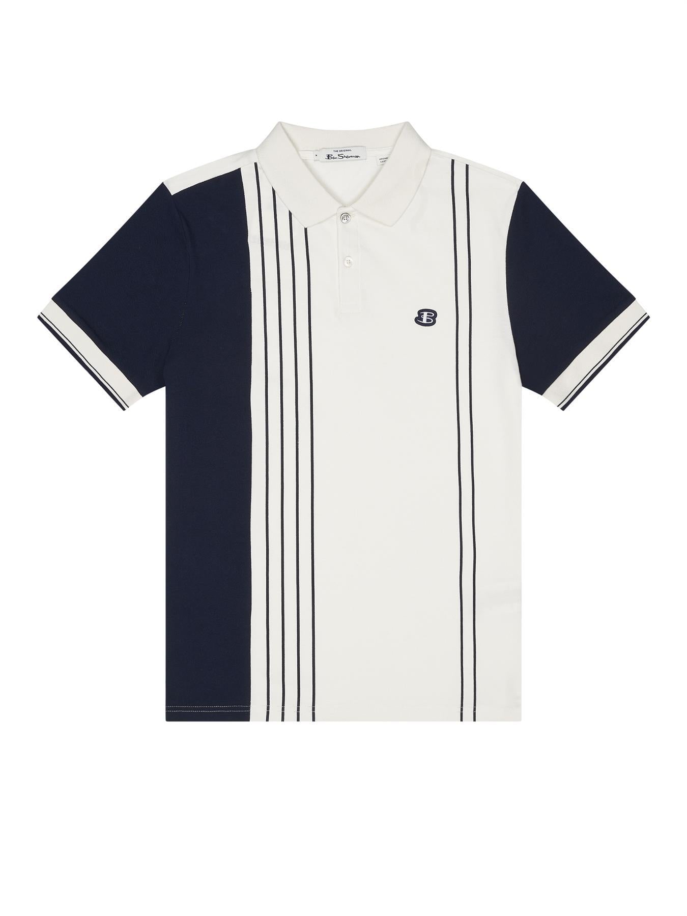 Ben Sherman Mens Vertical Colour Block Polo Shirt  in 2XL-5XL