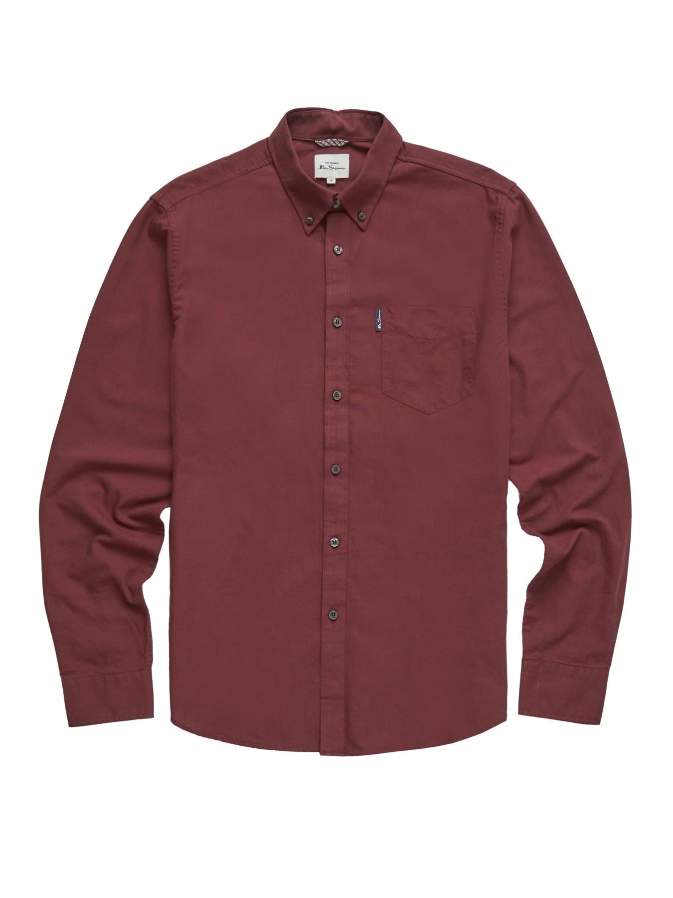 Ben Sherman Men's  Long Sleeve Organic Cotton Oxford Shirt 2XL to 5XL, 4 Colours