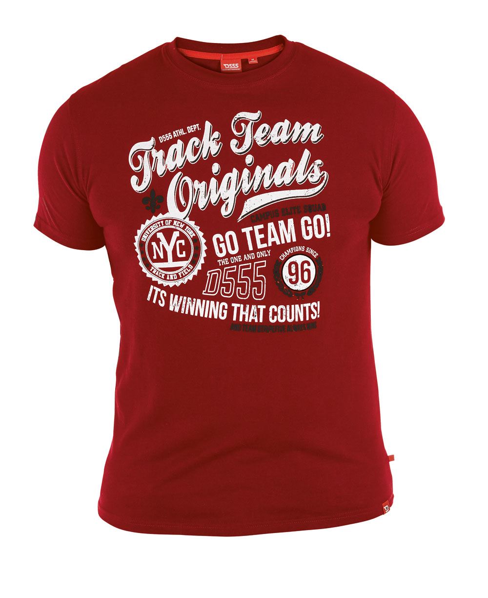 D555 ERNIE-"Track Team Originals" Print Crew Neck T-Shirt in 2XL