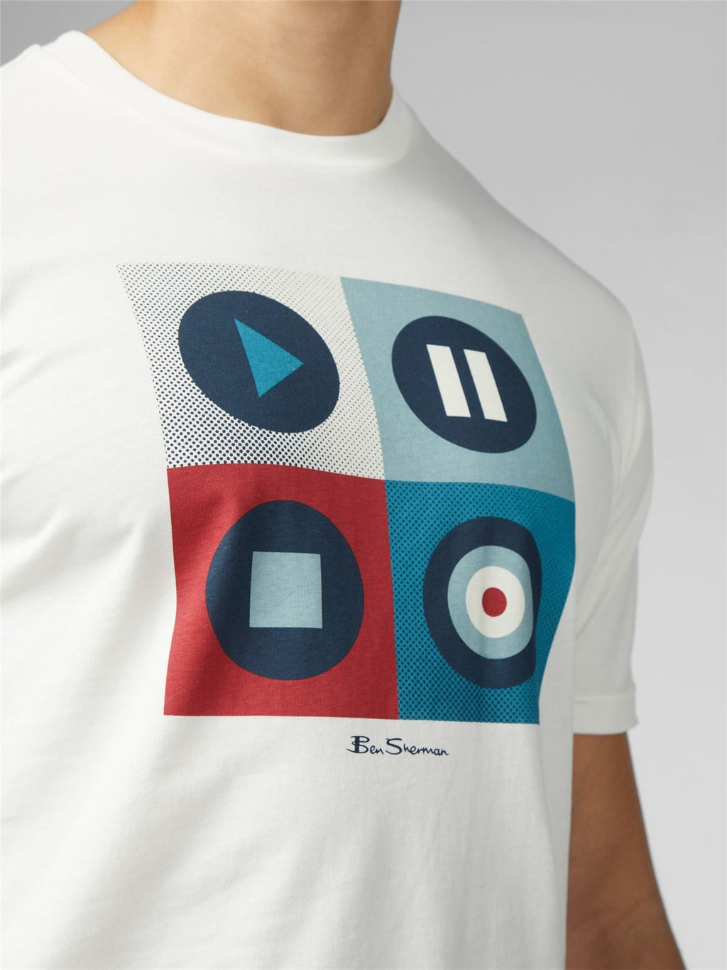Ben Sherman Play Short Sleeve T-Shirt for Mens (0076135) in Snow White, 2XL-5XL