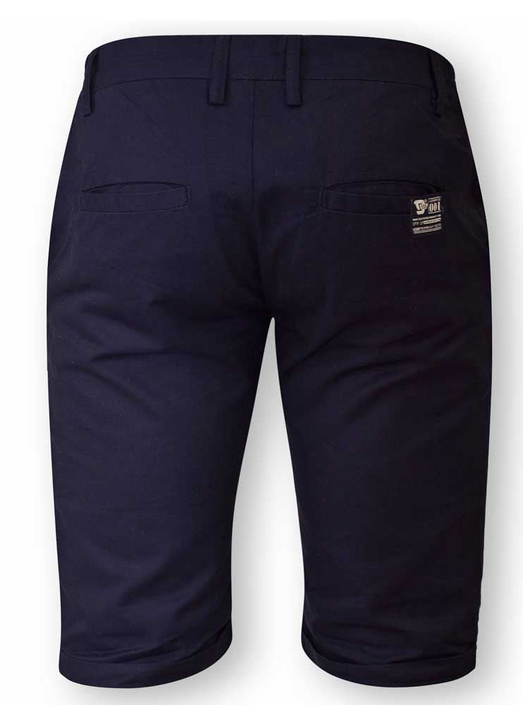 D555 Chino Short With Side Elasticated Waist (Panama) in Khaki & Navy