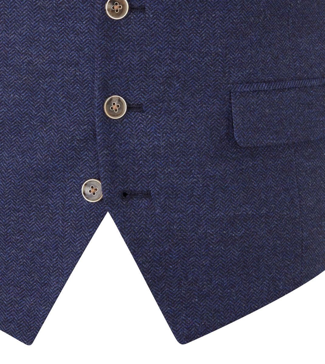 Skopes Men's Jude Waist Coat Herringbone in Navy 34 to 62 Regular