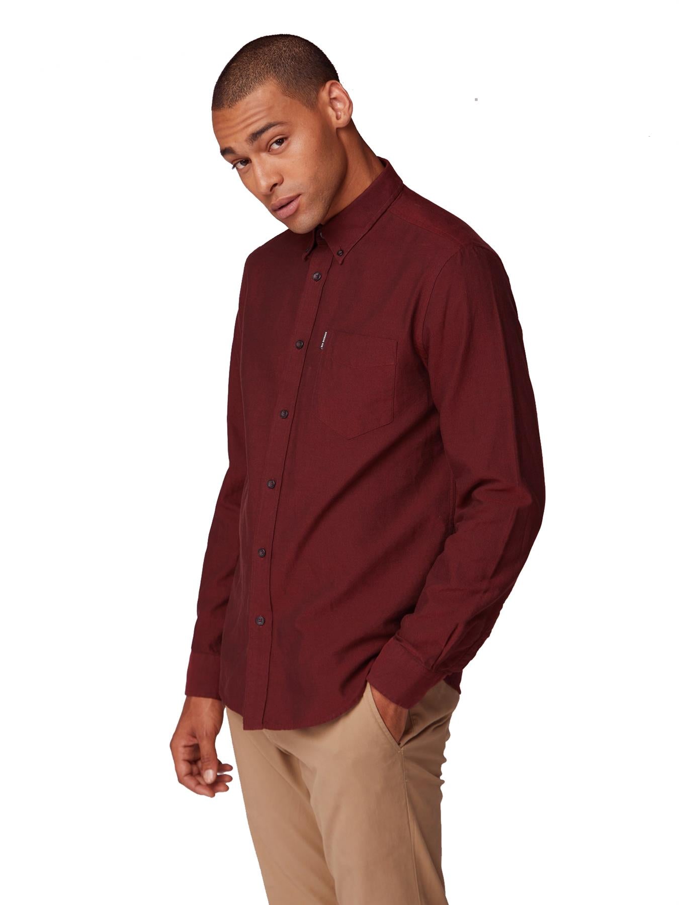 Ben Sherman Men's Big Size Long Sleeve Classic Oxford Cotton Shirt XXL-5XL