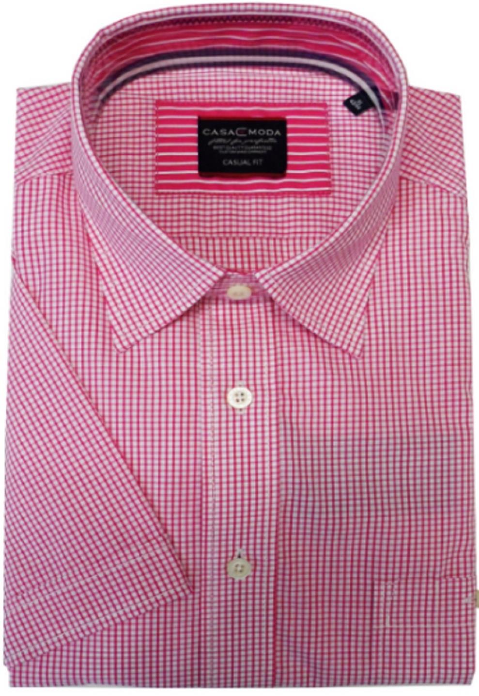 CASA MODA COTTON GINGHAM CHECK SHIRT WITH LAYERED COLLAR,SIZE XL-7XL, 3 OPTIONS