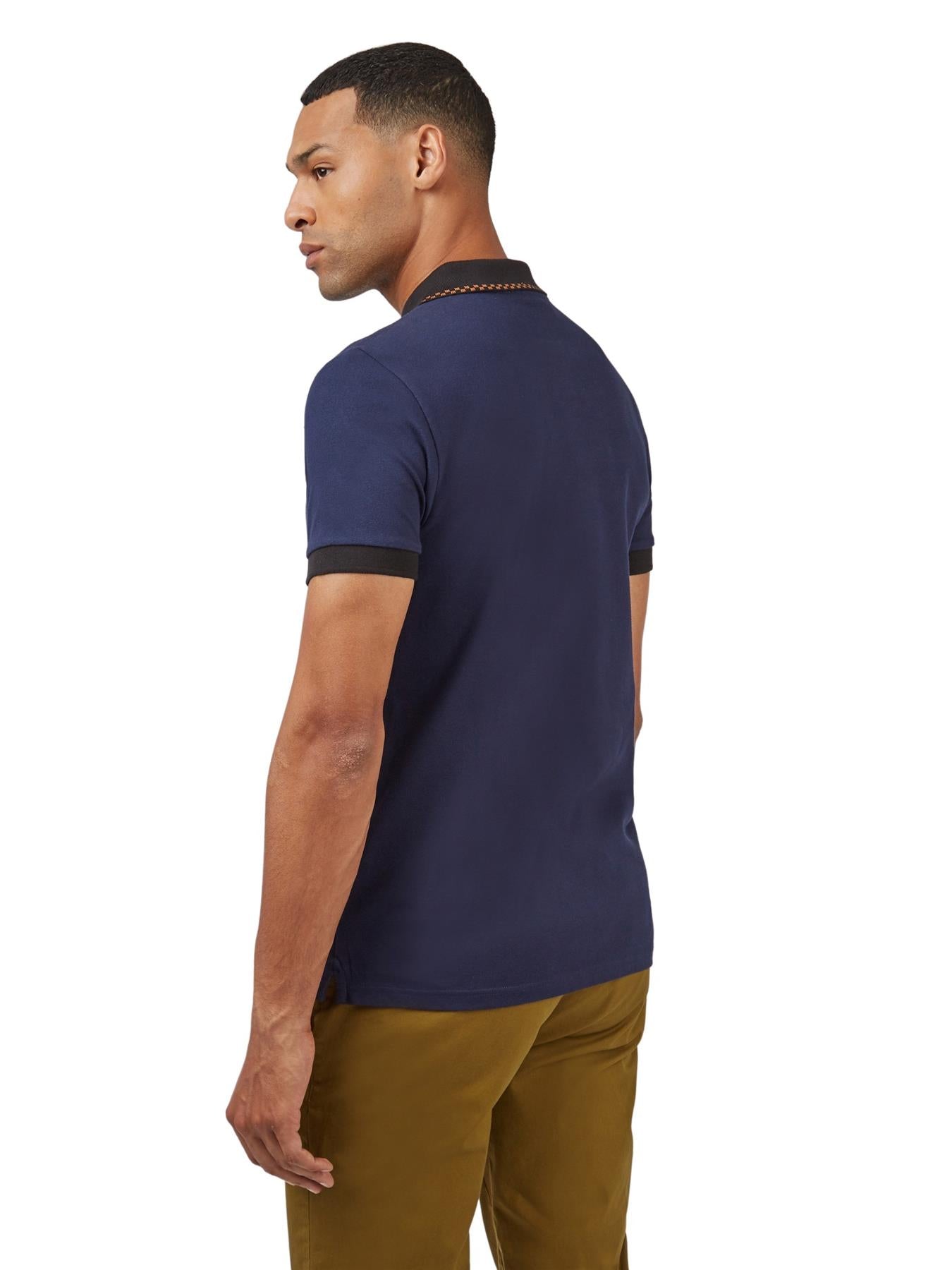 Ben Sherman Men's Plus Size Colour Block Rib Polo 2XL to 5XL