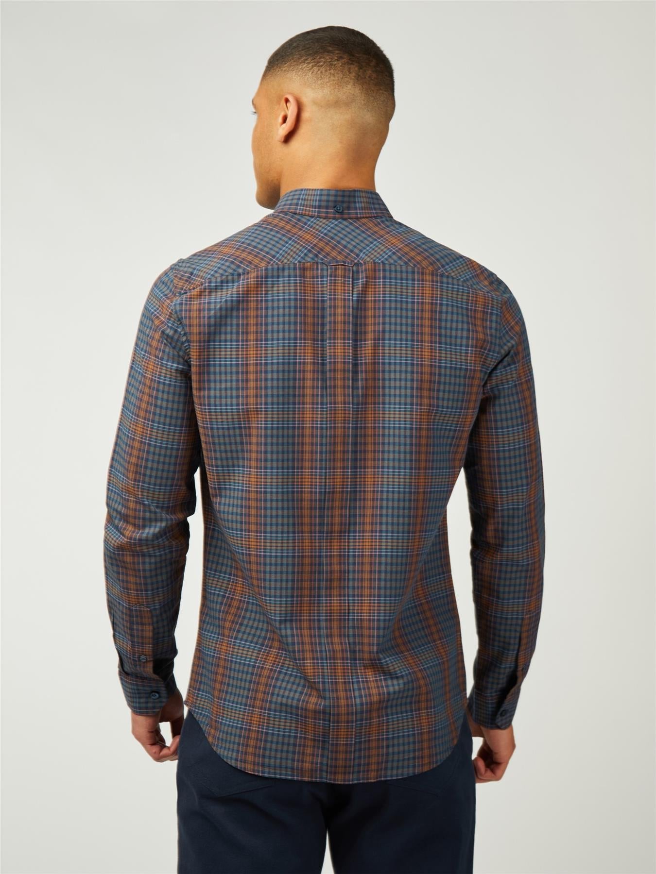 Ben Sherman Big Size Multicolour Check Long Sleeve Shirt For Men Size 2XL-5XL, 2 Options
