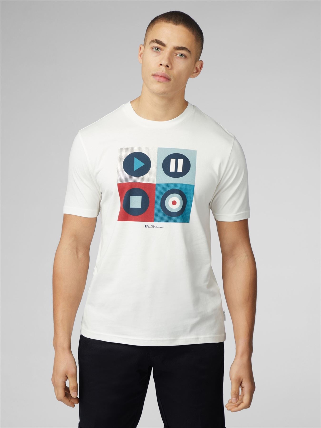 Ben Sherman Play Short Sleeve T-Shirt for Mens (0076135) in Snow White, 2XL-5XL