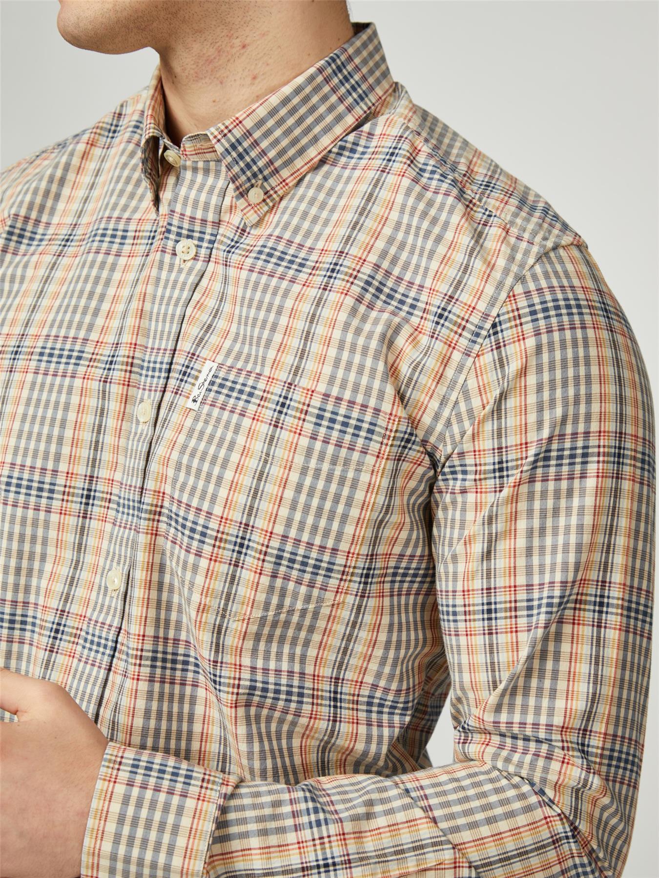 Ben Sherman Big Size Multicolour Check Long Sleeve Shirt For Men Size 2XL-5XL, 2 Options