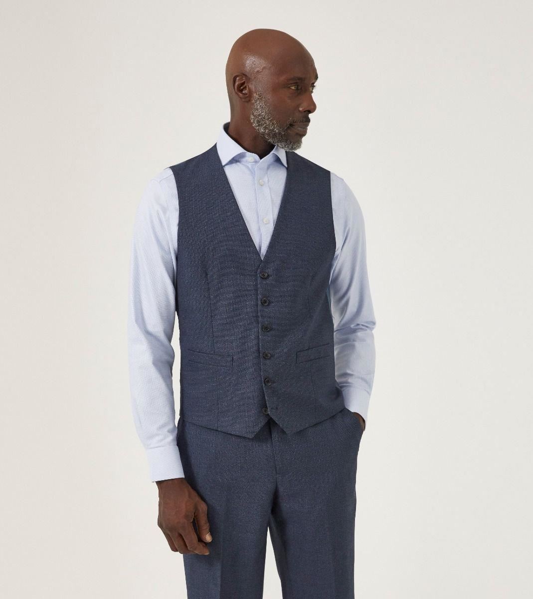 Skopes Men's Harcourt Tailored Fit Waist Coat in Blue 34 to 62 Regular