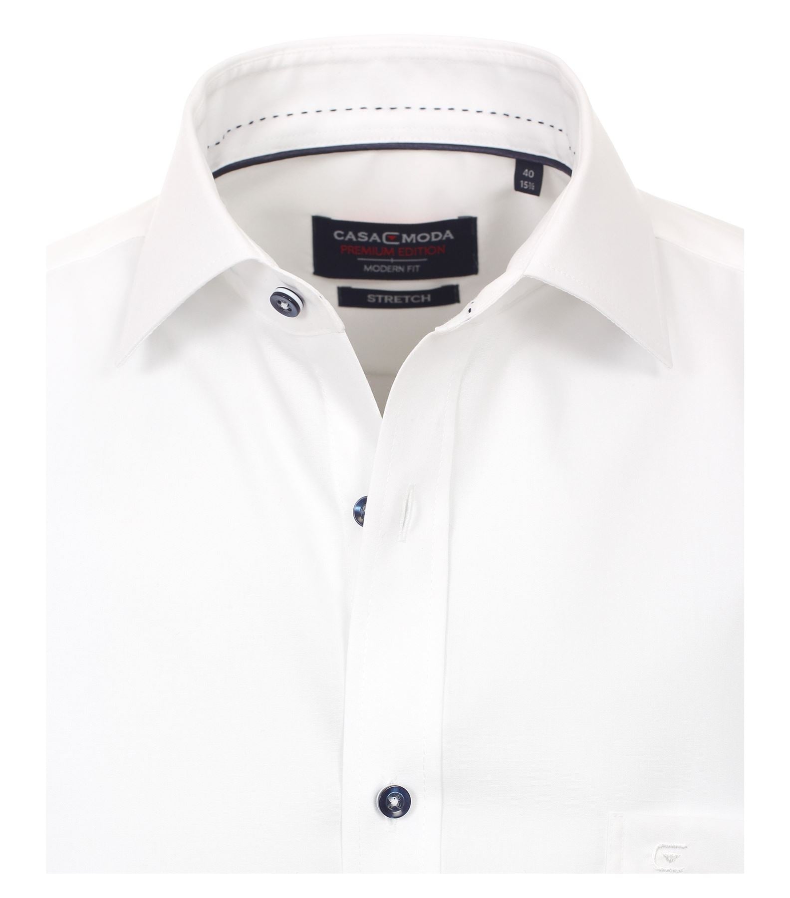 Casa Moda Mens modern fit long sleeved plain city shirt with cutaway collar