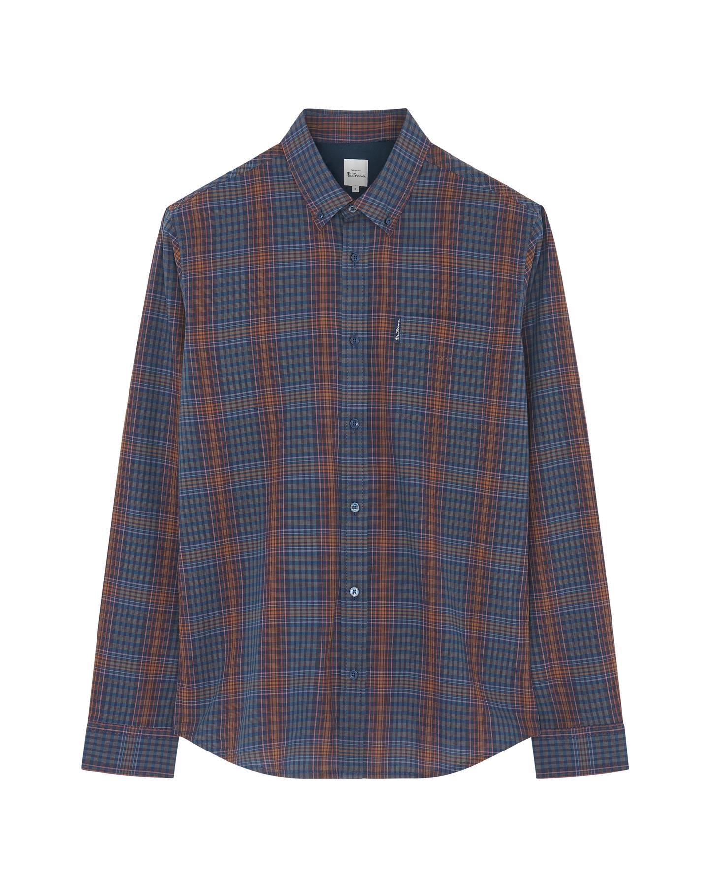Ben Sherman Big Size Multicolour Check Long Sleeve Shirt For Men Size 2XL-5XL, 2 Options