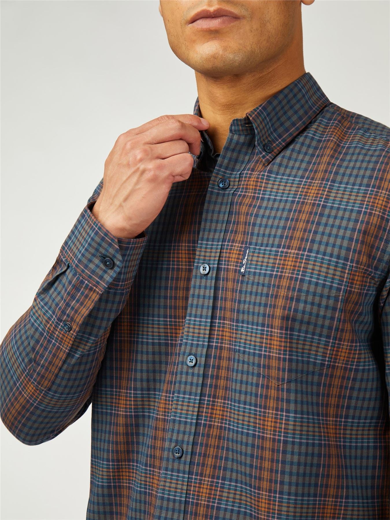 Ben Sherman Big Size Multicolour Check Long Sleeve Shirt For Men Size 2XL-5XL, 2 Options