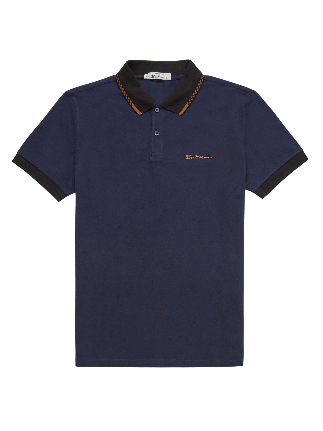 Ben Sherman Men's Plus Size Colour Block Rib Polo 2XL to 5XL