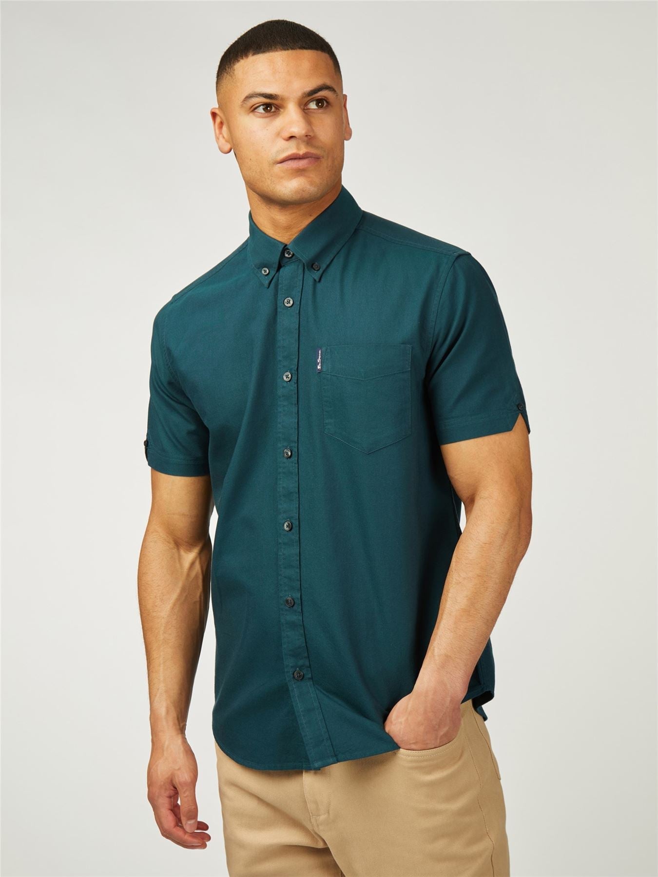 Ben Sherman Big Size Signature Oxford Short Sleeve Shirt For Men in 2 Colours, 2XL-5XL