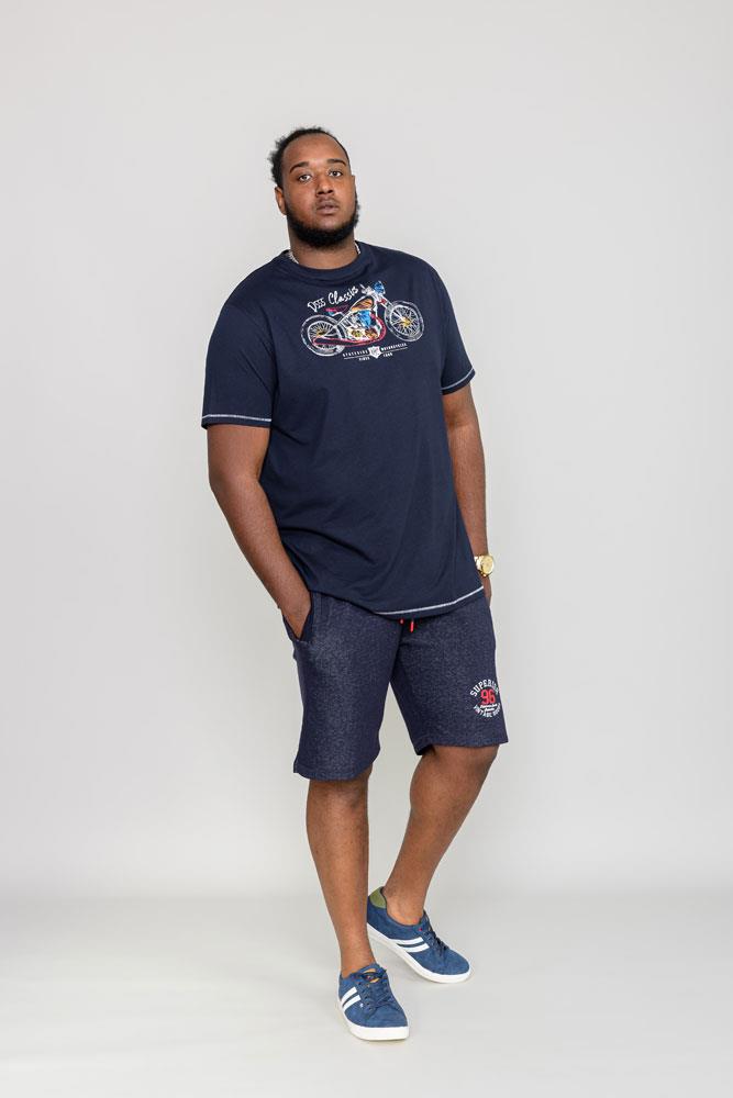 D555 Denton Printed Motor Bike In Multi Colour Tee Shirt (601117) Size 3XL-6XL, Navy