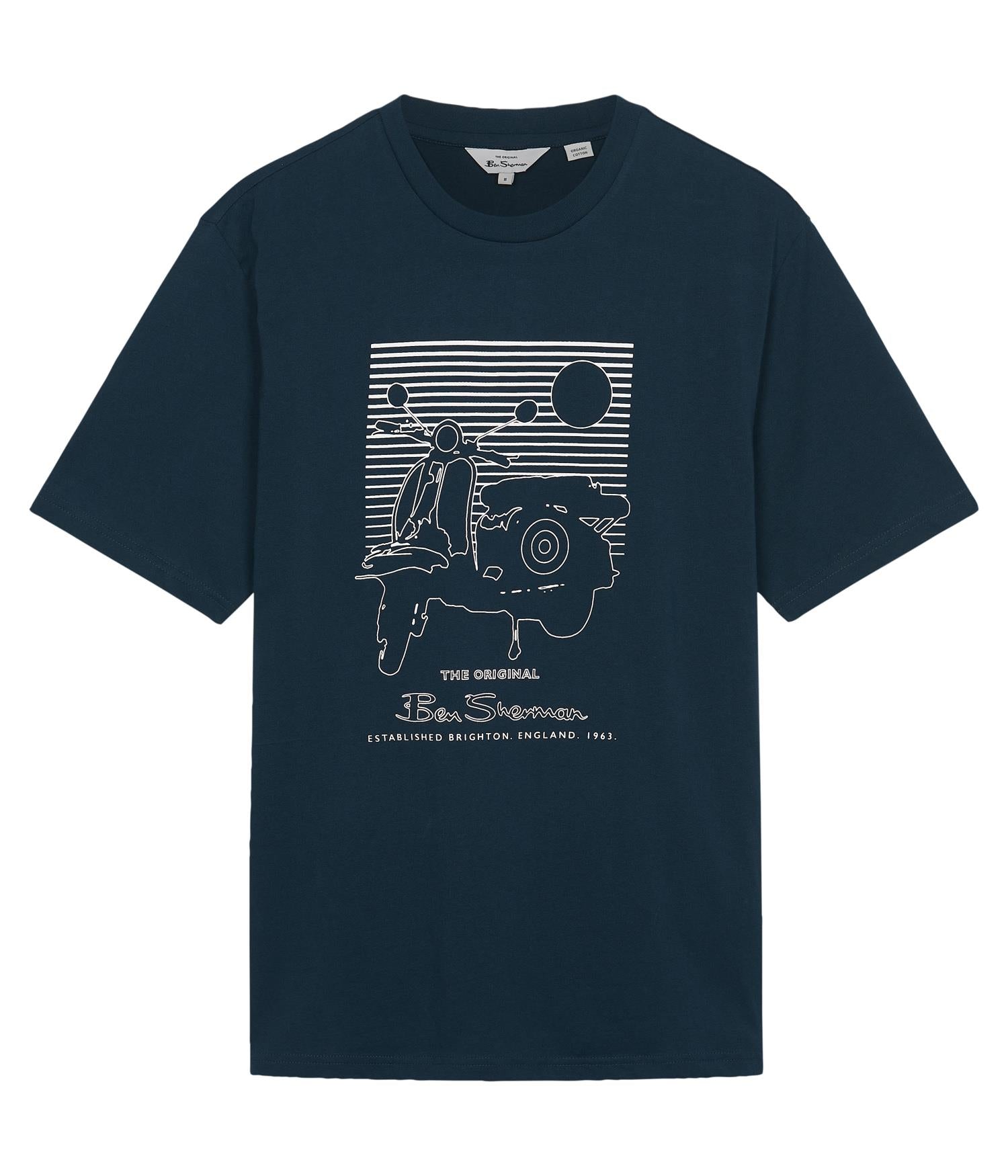 Ben Sherman Summer Scooter Short Sleeve T-Shirt for Mens 0076132) in Navy, 2XL-5XL