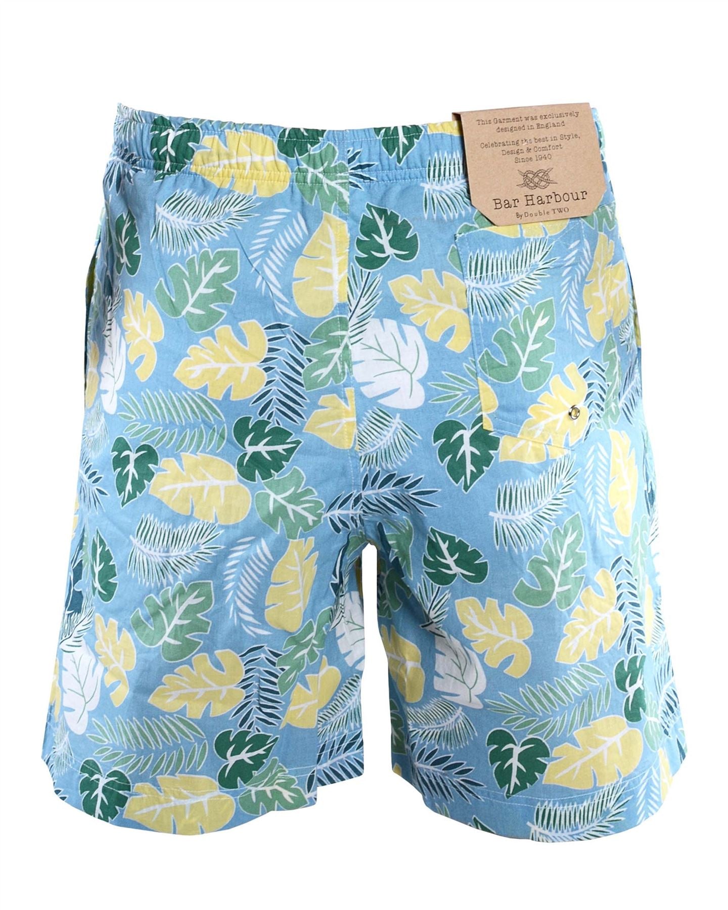 Bar Harbour Premium Cotton Tropical Print Leisure Shorts (0149) in Blue in Size XXL to 3XL