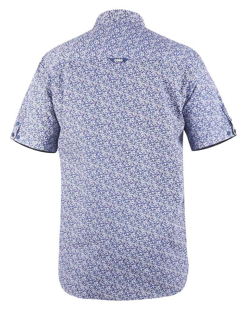 D555 Longmoor Short Sleeve Mini Floral Ao Button Down Printed Shirt (101101) Size 2XL-6XL, Navy