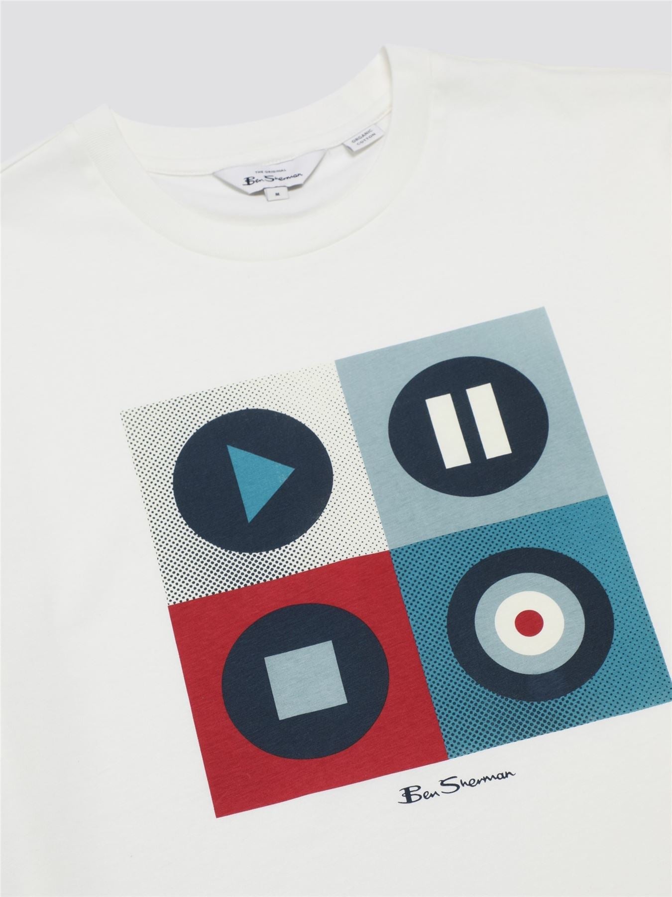Ben Sherman Play Short Sleeve T-Shirt for Mens (0076135) in Snow White, 2XL-5XL