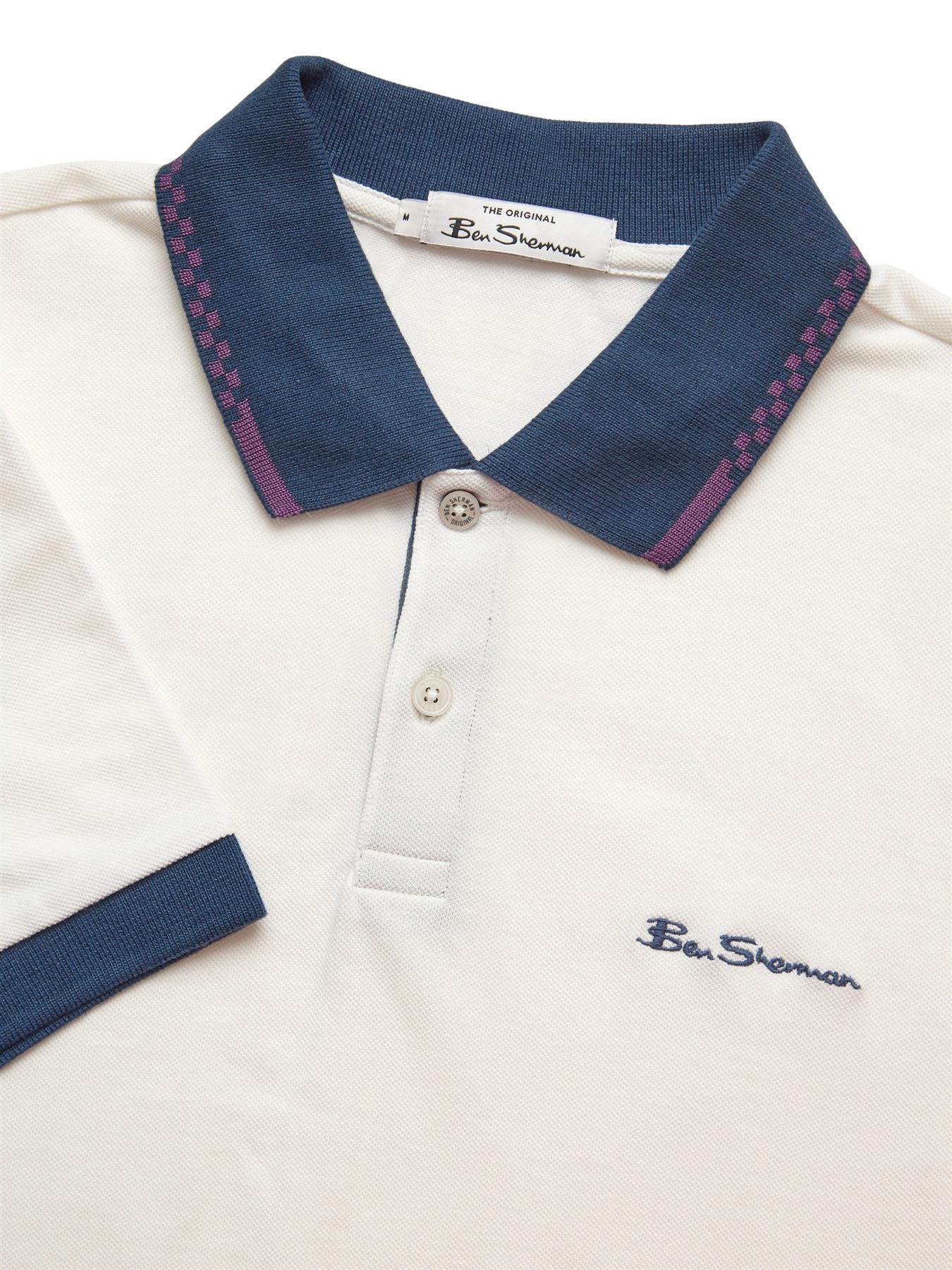 Ben Sherman Men's Plus Size Colour Block Rib Polo 2XL to 5XL